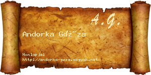 Andorka Géza névjegykártya