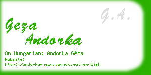 geza andorka business card