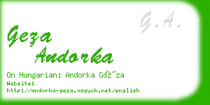 geza andorka business card